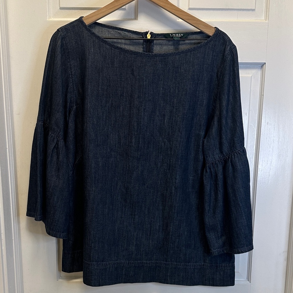 Lauren Ralph Lauren Women's Large Denim Blouse - Picture 5 of 7